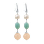 Rose Quartz, amazonite and pearl