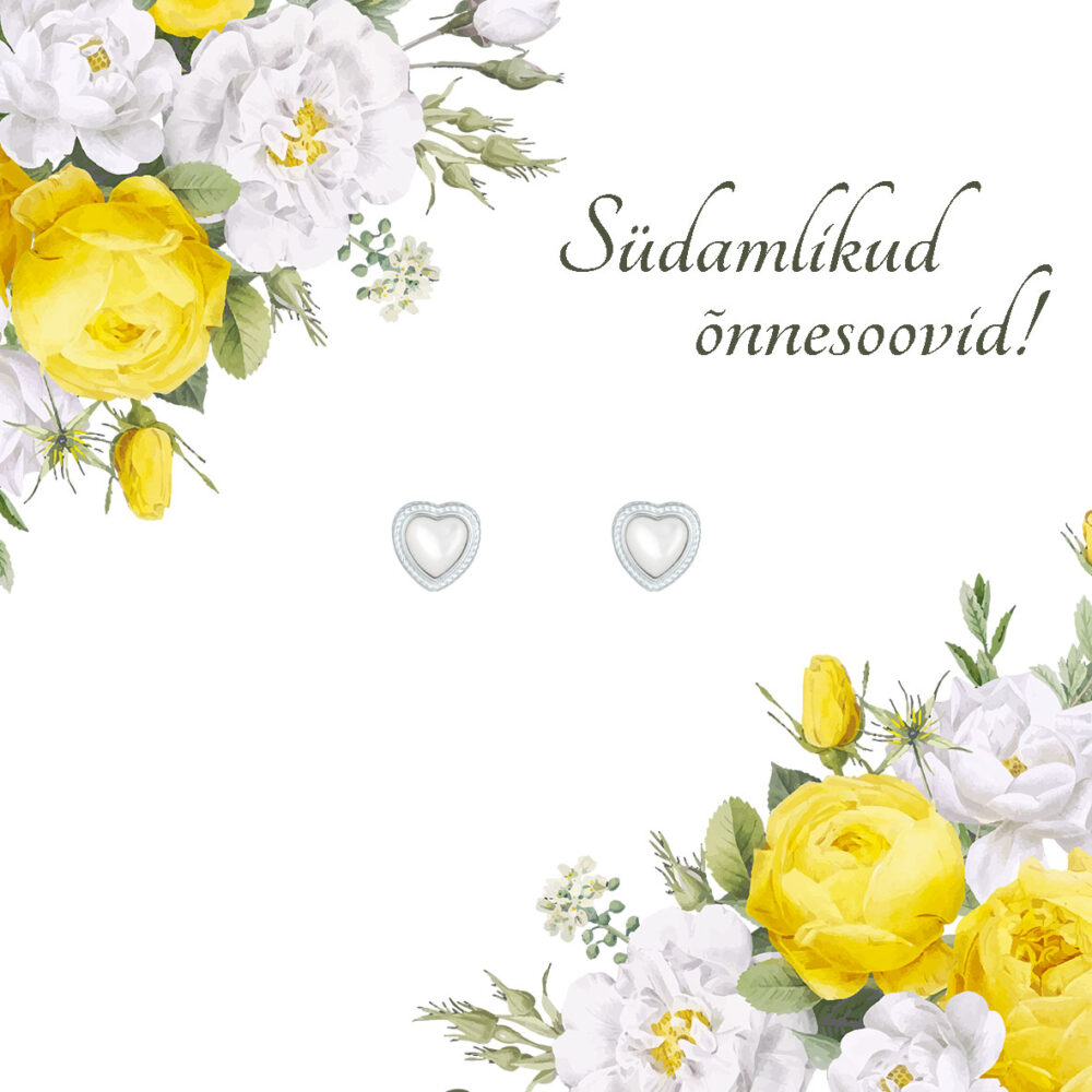 Sõnumikaart Kõrvarõngad "Südamlikud õnnesoovid!"